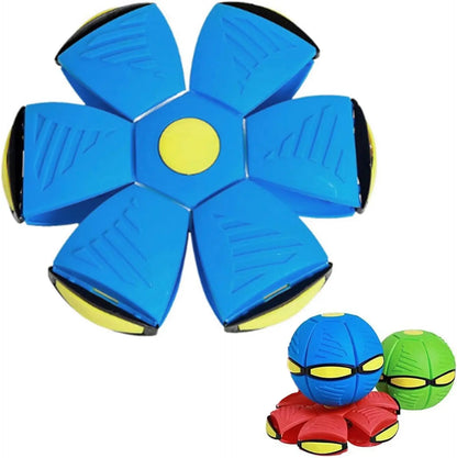 Flying Saucer Ball Magic Deformation UFO Flying Toys, Outdoor Flat Throw Doggy Disc Ball, Interactive Pet Toy, Stomping Deformat