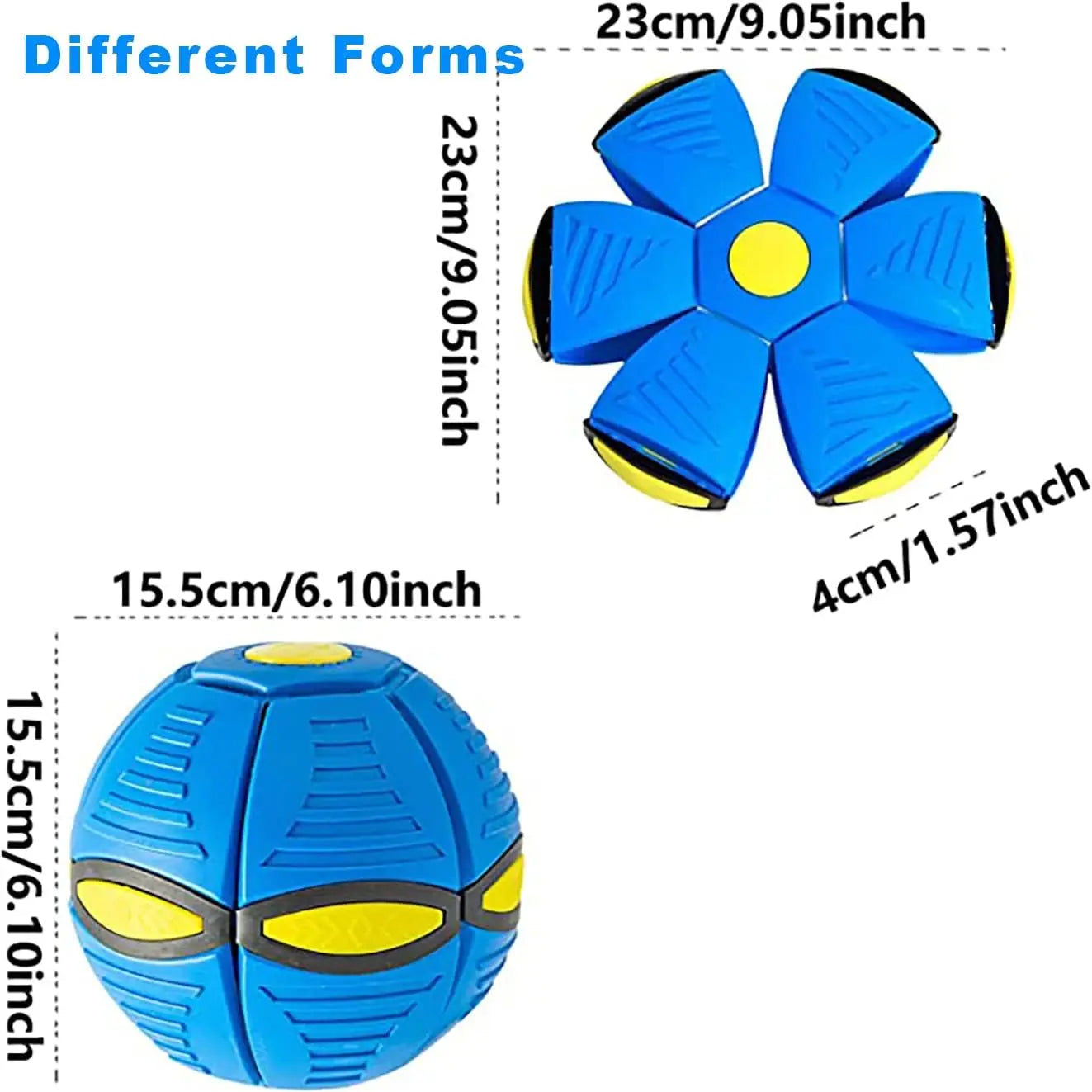 Flying Saucer Ball Magic Deformation UFO Flying Toys, Outdoor Flat Throw Doggy Disc Ball, Interactive Pet Toy, Stomping Deformat